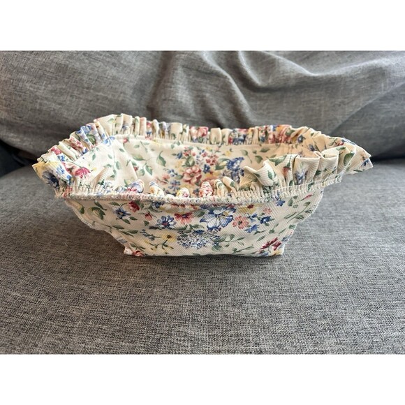 2003 Longaberger Small Easter Spring Floral Ruffle Basket Liner only - Picture 1 of 7